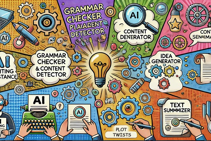  Icons of AI writing assistance tools