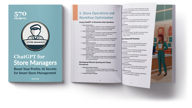 Chatgpt for store managers ebook example pages