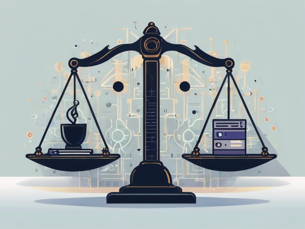 Scale balancing ethical AI use with potential pitfalls.