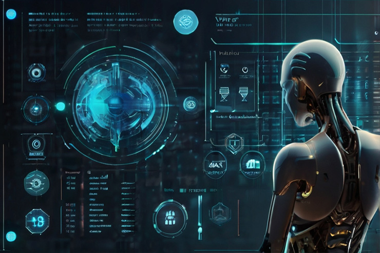 Futuristic AI interface