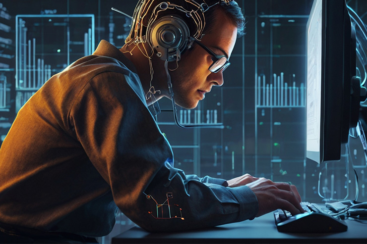 A Ai prompt engineer at work