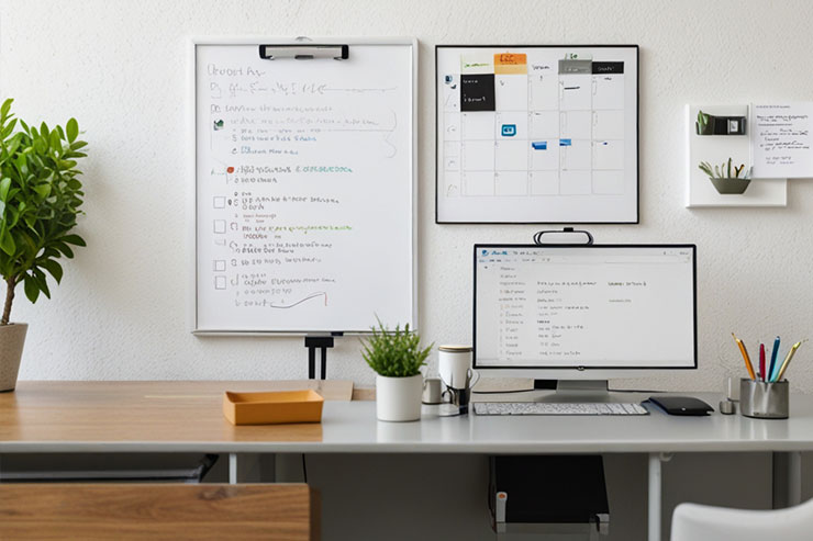 A checklist of AI prompt optimization practices on a digital board.