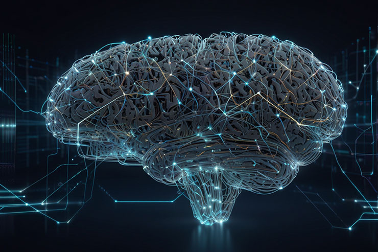 Illustration, AI processing clear prompts with structured language