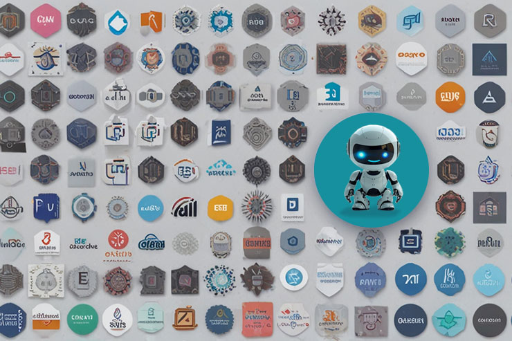Logos of AI Prompt Gurus, OpenAI, and other companies that use AI prompt templates.