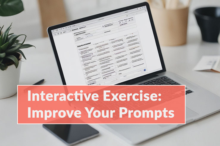 Interactive exercise for refining AI prompts