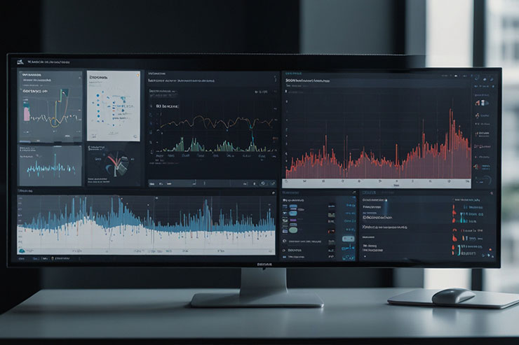 AI-driven data visualization on a computer screen.