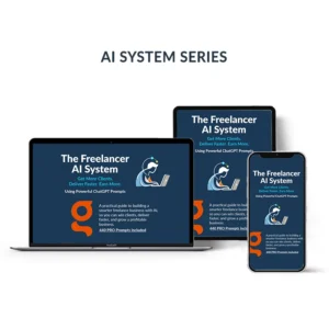 ChatGPT prompts for freelancers PDF shown on laptop and mobile device